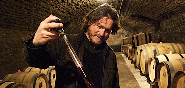 Pascal Marchand in his micro-cellar in
                Nuits-Saint-Georges